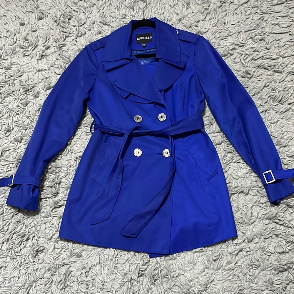 EXPRESS trench coat with ruffled collar, SZ S